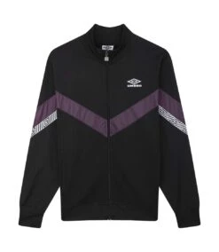 Umbro Mens Sports Style Club Tricot Jacket (Black/Potent Purple)