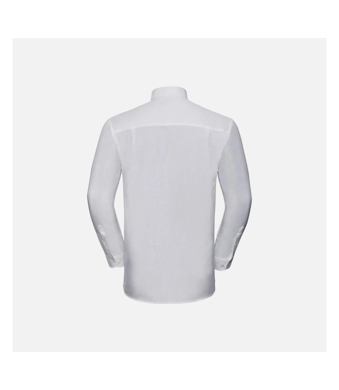 Russell Collection Mens Oxford Long-Sleeved Shirt (White) 4 Russell Collection Mens Oxford Long-Sleeved Shirt (White) - Image 2