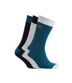 Farah Mens Darby Socks (Pack Of 3) (Black/Bottle Green/Light Grey)