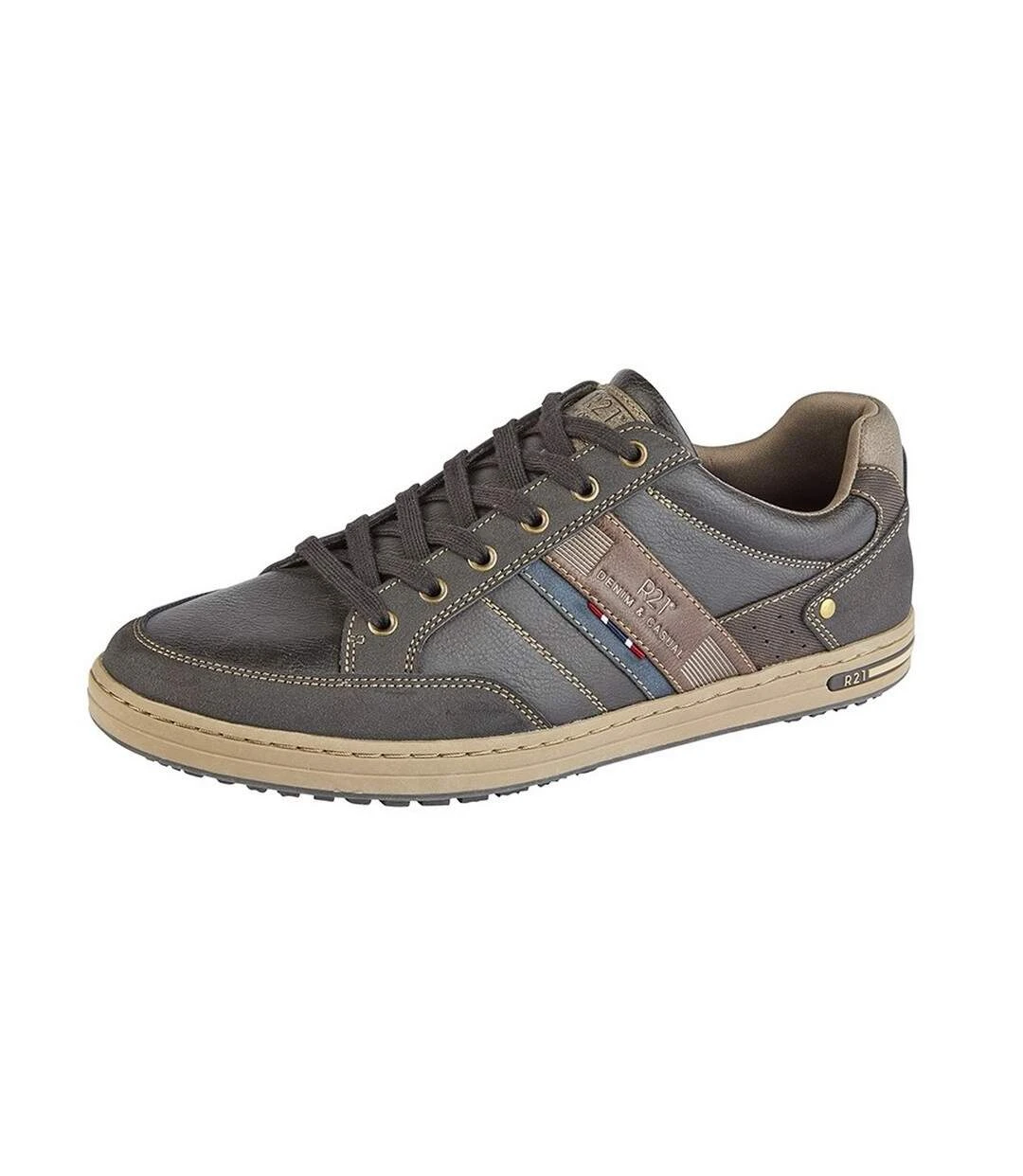 Route 21 Mens PU Casual Shoes (Dark Brown) 3 Route 21 Mens PU Casual Shoes (Dark Brown)