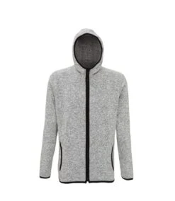 Tri Dri Mens Melange Knit Fleece Jacket (Heather Grey/Black Fleck)