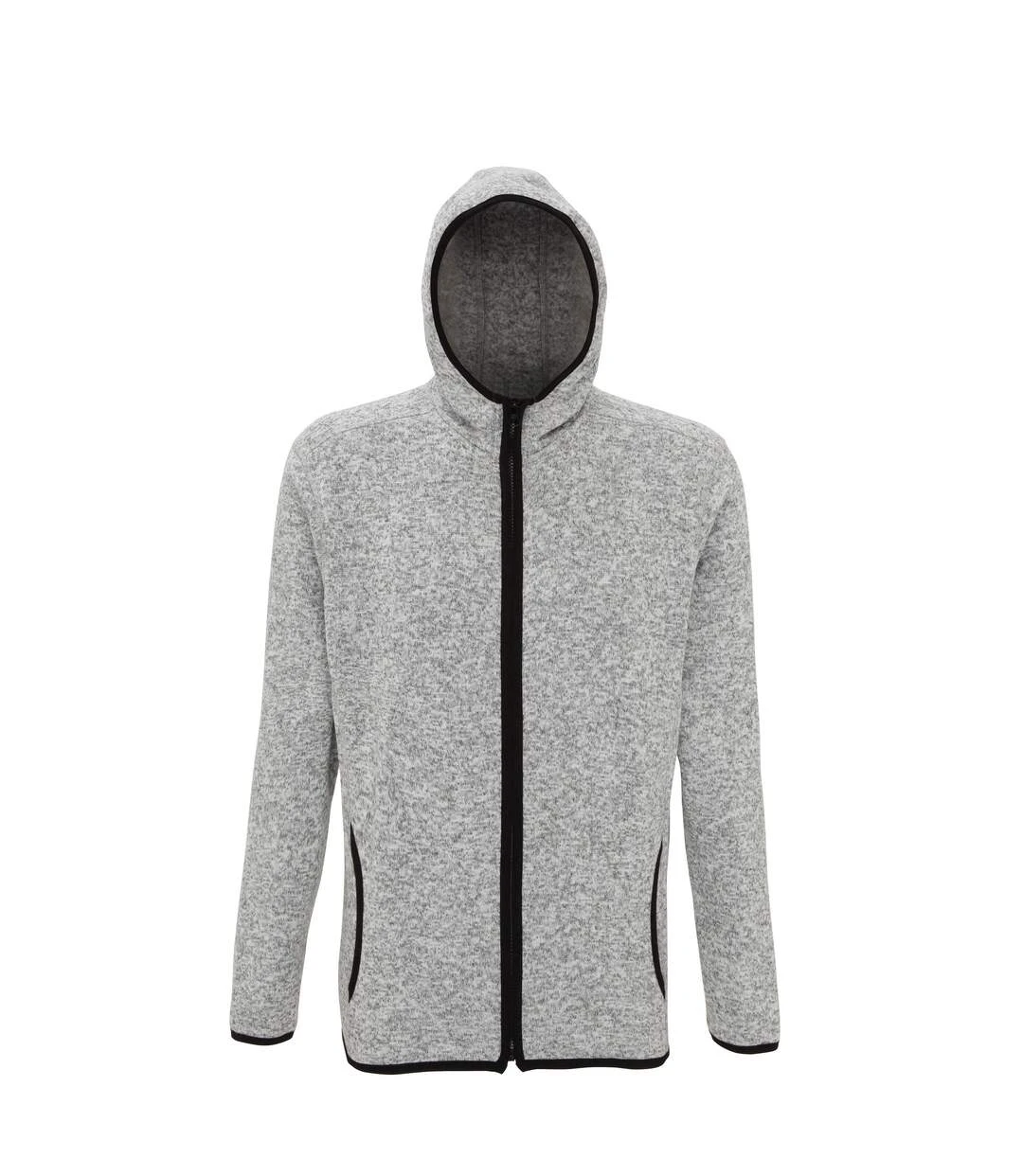 Tri Dri Mens Melange Knit Fleece Jacket (Heather Grey/Black Fleck) 3 Tri Dri Mens Melange Knit Fleece Jacket (Heather Grey/Black Fleck)