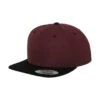 Yupoong Mens The Classic Premium Snapback 2-Tone Cap (Maroon/Black)