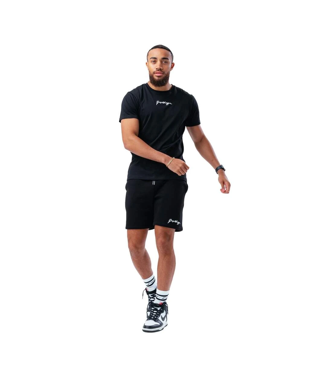 Hype Mens T-Shirt & Shorts Set (Black) 3 Hype Mens T-Shirt & Shorts Set (Black)