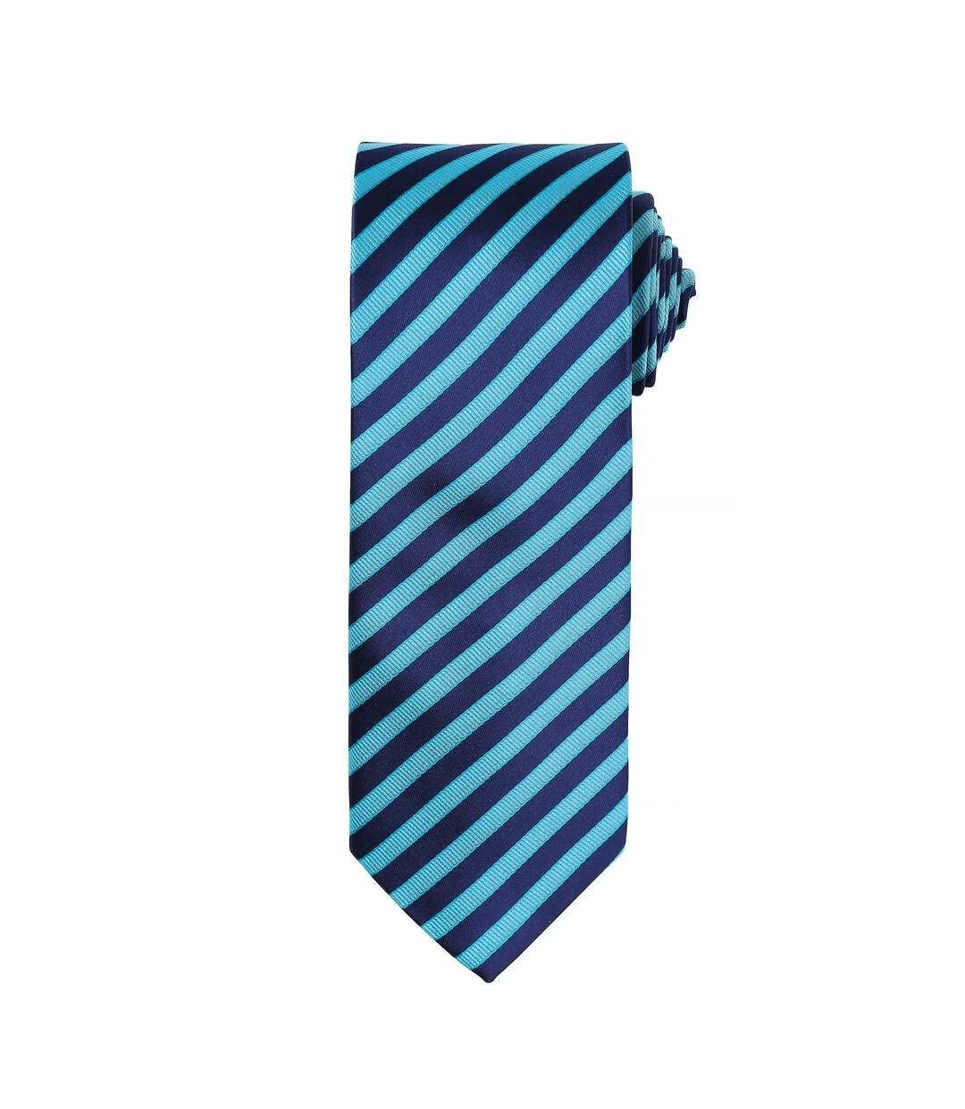 Premier® Premier Mens Double Stripe Pattern Formal Business Tie (Turquoise/ Navy) (One Size) 3 Premier® Premier Mens Double Stripe Pattern Formal Business Tie (Turquoise/ Navy) (One Size)