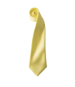 Premier® Premier Mens Plain Satin Tie (Narrow Blade) (Lemon) (One Size)