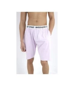 Brave Soul Mens Weekend Mode Jersey Lounge Shorts (Lilac)