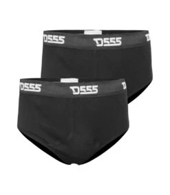 Duke Mens Thompson D555 Cotton Y Front Kingsize Briefs (Pack Of 2) (Black)