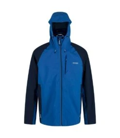 Regatta Mens Britedale Colour Block Waterproof Jacket (Imperial Blue/Moonlight Denim)
