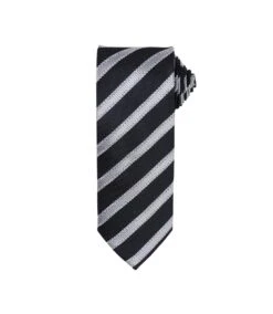 Premier® Premier Mens Waffle Stripe Formal Business Tie (Pack Of 2) (Black/Dark Gray) (One Size)