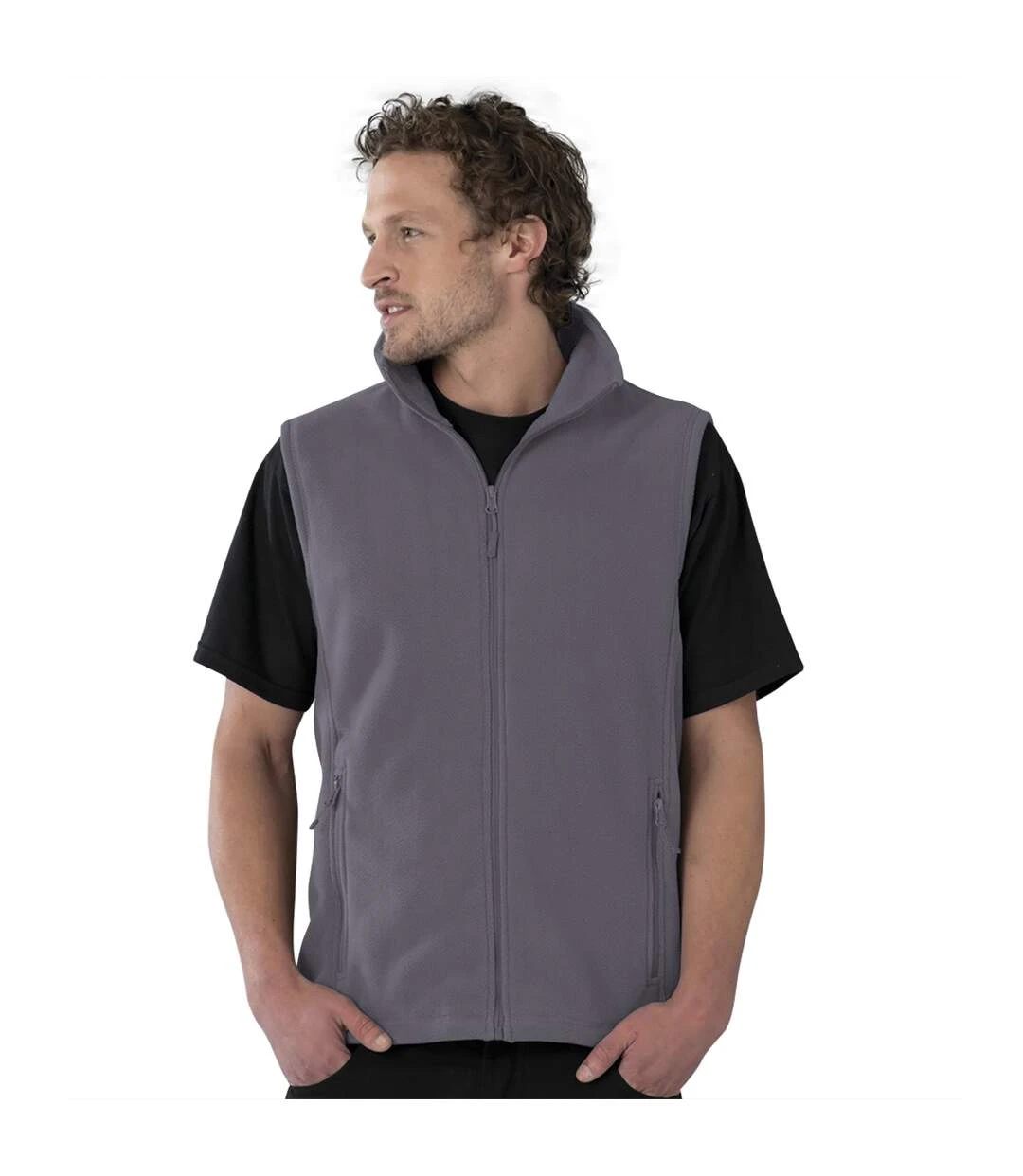 Jerzees Color Fleece Gilet Jacket / Bodywarmer (Convoy Grey) 4 Jerzees Color Fleece Gilet Jacket / Bodywarmer (Convoy Grey) - Image 2