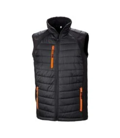 Result Mens Black Compass Padded Soft Shell Gilet (Black/Orange)
