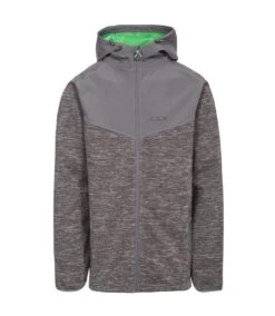 Trespass Mens Hendricks Waterproof Softshell Jacket (Dark Grey Marl/Clover)