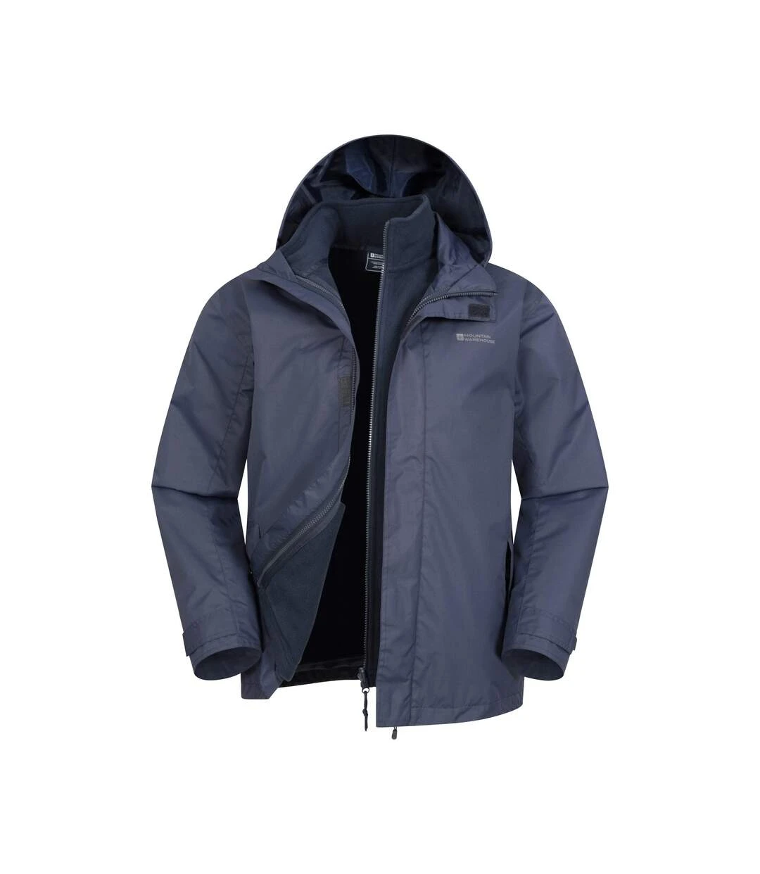 Mountain Warehouse Mens Fell II 3 In 1 Jacket (Navy) 3 Mountain Warehouse Mens Fell II 3 In 1 Jacket (Navy)