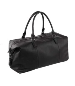 Quadra NuHude Faux Leather Weekender Carryall Bag (Pack Of 2) (Black) (One Size)