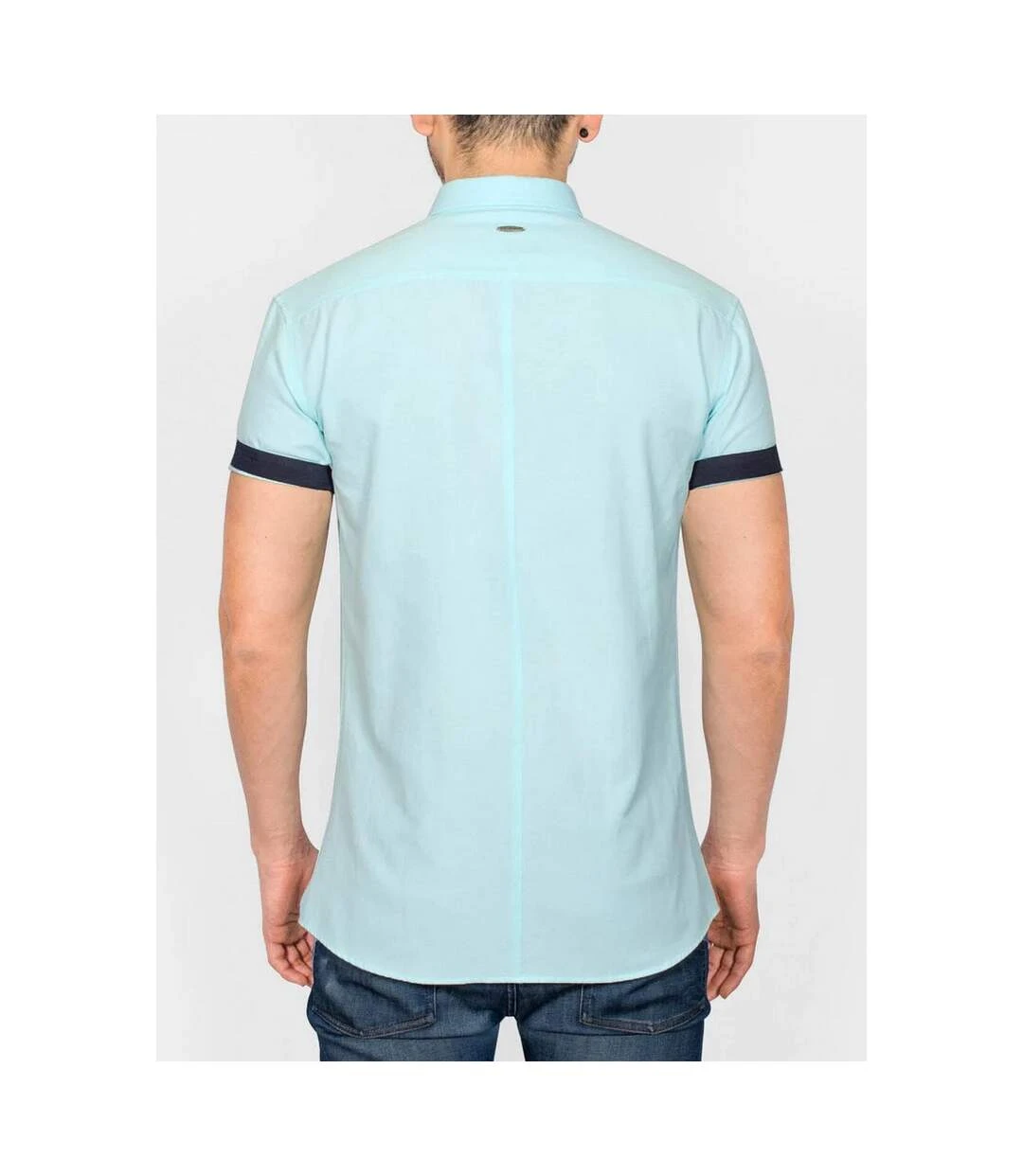 Bewley & Ritch Mens Galand Oxford Short-Sleeved Shirt (Mint) 4 Bewley & Ritch Mens Galand Oxford Short-Sleeved Shirt (Mint) - Image 2