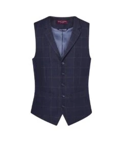 Brook Taverner Mens Memphis Waistcoat (Navy Check)