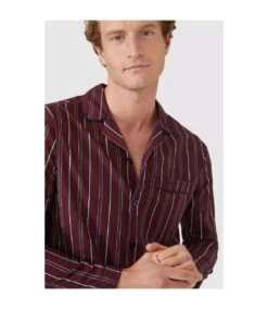 Debenhams Mens Striped Poplin Pajama Set (Burgundy) -Featured Men'S Clothing Stores DDBD8EFF85E92FE5671E57FB61DC39E08CF279730C2406EB107B5E7F7E5604F3