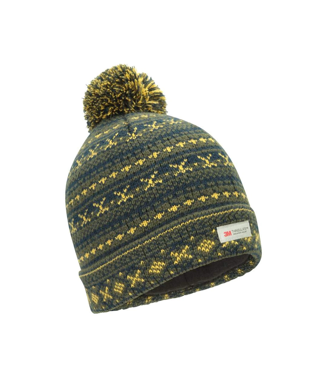 Mountain Warehouse Mens Fair Isle Thinsulate Beanie (Khaki) 3 Mountain Warehouse Mens Fair Isle Thinsulate Beanie (Khaki)