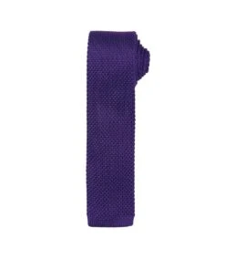 Premier® Premier Mens Slim Textured Knit Effect Tie (Purple) (One Size)