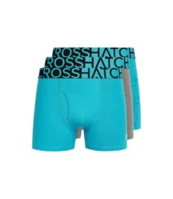 Crosshatch Mens Typan Boxer Shorts (Pack Of 3) (Teal)