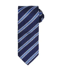 Premier® Premier Mens Stripe Waffle Tie (Navy/Royal Blue) (One Size)