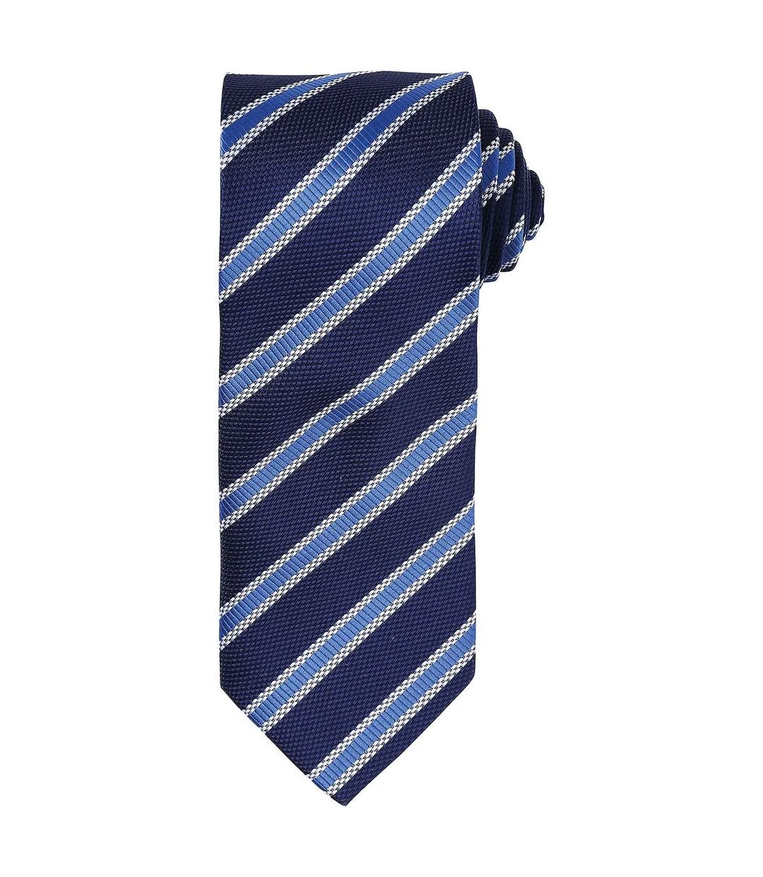 Premier® Premier Mens Stripe Waffle Tie (Navy/Royal Blue) (One Size) 3 Premier® Premier Mens Stripe Waffle Tie (Navy/Royal Blue) (One Size)
