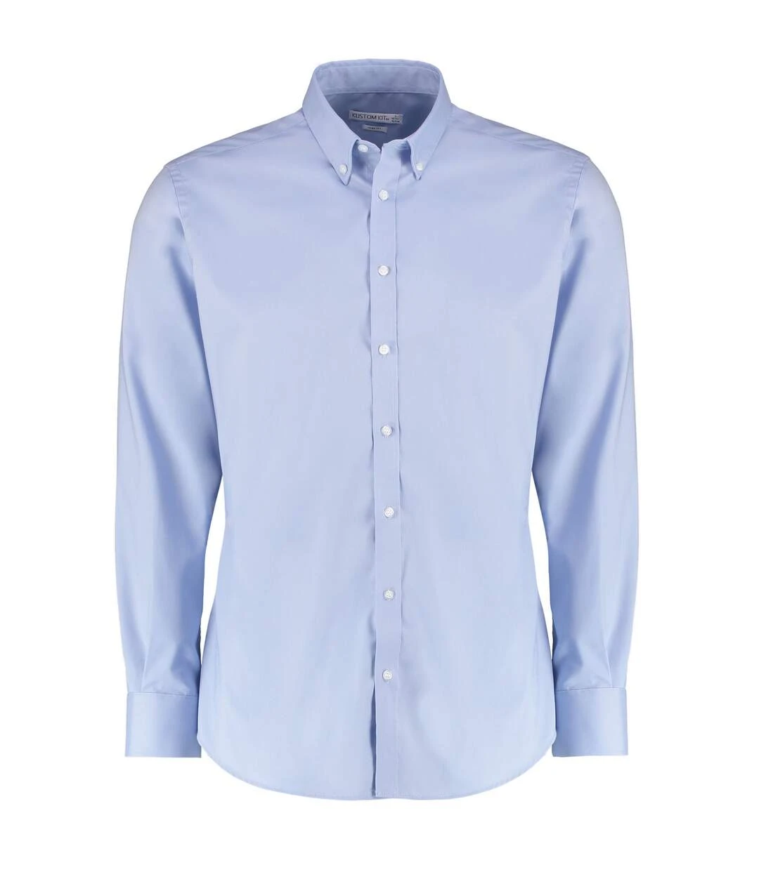 Kustom Kit Mens Oxford Stretch Slim Long-Sleeved Shirt (Light Blue) 3 Kustom Kit Mens Oxford Stretch Slim Long-Sleeved Shirt (Light Blue)