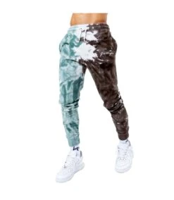 Hype Mens Tie Dye Sweatpants (Dark Brown/Mint/White)