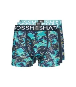 Crosshatch Mens Linamo MVE Open Fly Boxer Shorts (Pack Of 3) (Teal)