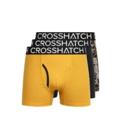 Crosshatch Mens Lynol Boxer Shorts (Pack Of 3) (Yellow)