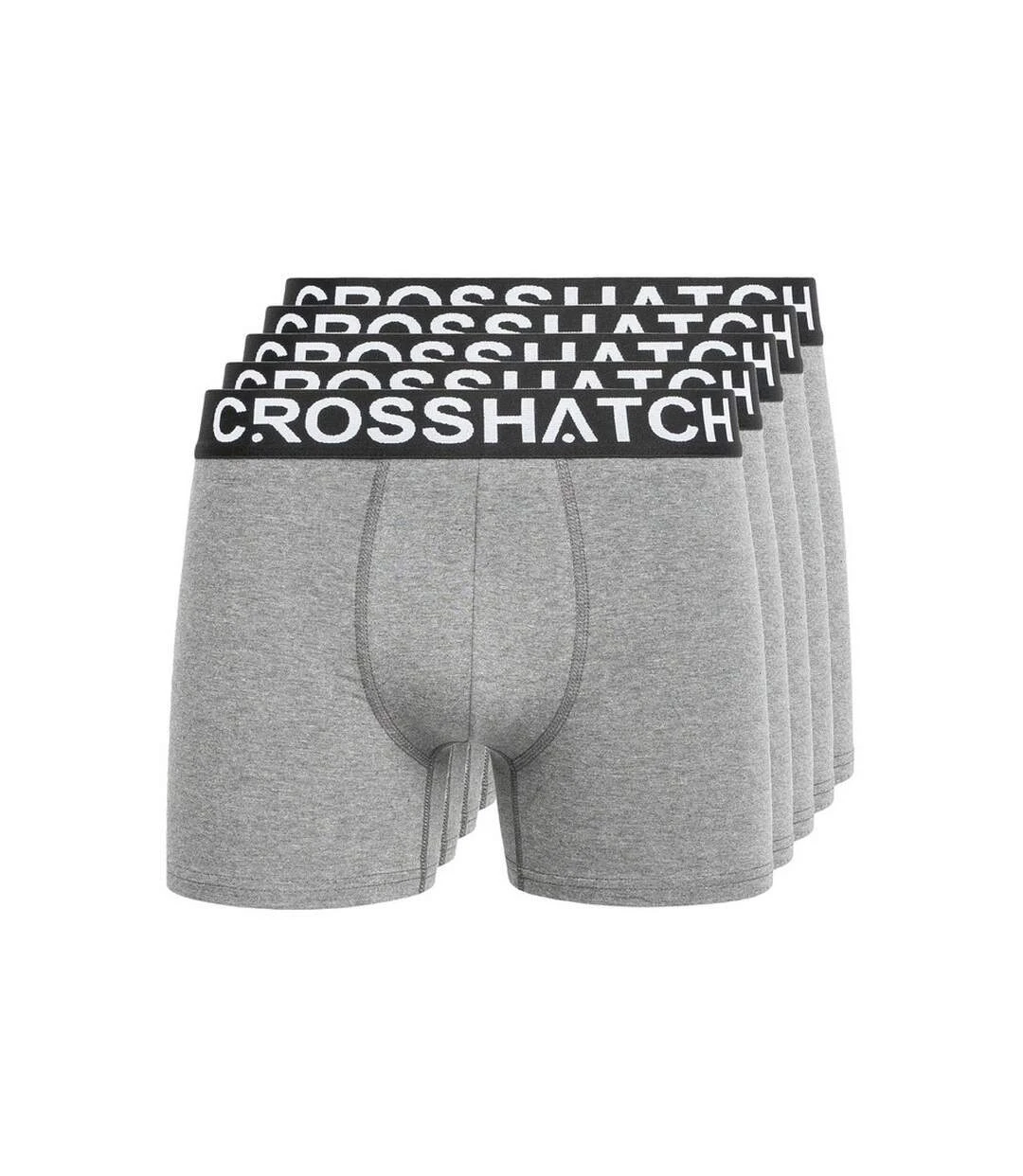 Crosshatch Mens Astral Boxer Shorts (Pack Of 5) (Charcoal Marl) 2 Crosshatch Mens Astral Boxer Shorts (Pack Of 5) (Charcoal Marl)