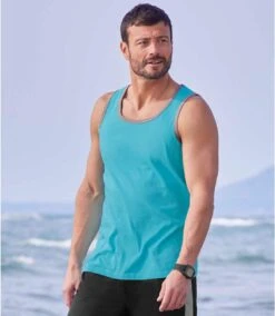 Pack Of 3 Men's Cotton Tank Tops - Black Lime Green Blue 13 Pack Of 3 Men's Cotton Tank Tops - Black Lime Green Blue -Featured Men'S Clothing Stores a50af7ea7f5e85fe44005dd62dfc78e6