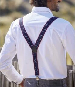 Men's Navy Suspenders Gift Set