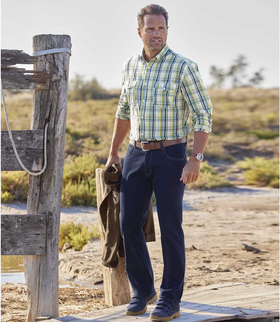 Men's Regular Stretch Blue Jeans 4 Men's Regular Stretch Blue Jeans - Image 2