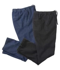 Pack Of 2 Men's Casual Jeans - Black Blue