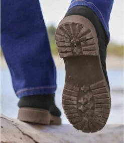 Men's Black Split Leather Boots -Featured Men'S Clothing Stores ac35074dc78e74439a89d89a22a115b2