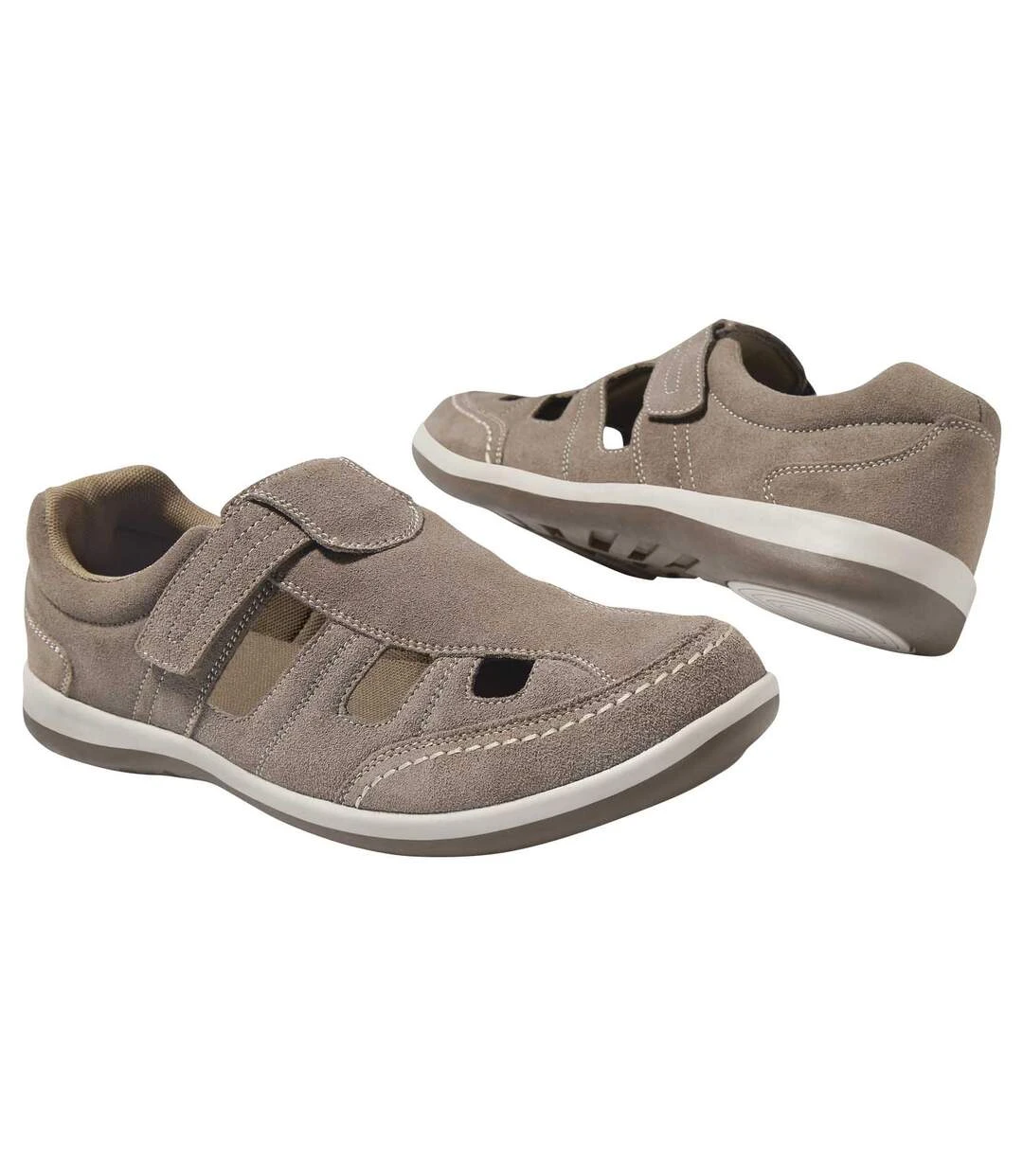 Men's Taupe Summer Moccasins 3 Men's Taupe Summer Moccasins