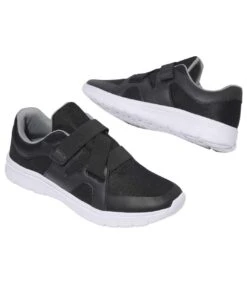Men's Black Hook-and-Loop Sneakers