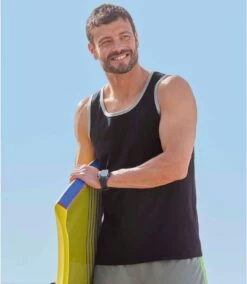 Pack Of 3 Men's Cotton Tank Tops - Black Lime Green Blue 9 Pack Of 3 Men's Cotton Tank Tops - Black Lime Green Blue -Featured Men'S Clothing Stores bcb38065e56aec063f57e96404a65ec8