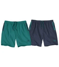 Pack Of 2 Men's Summer Shorts - Green Navy