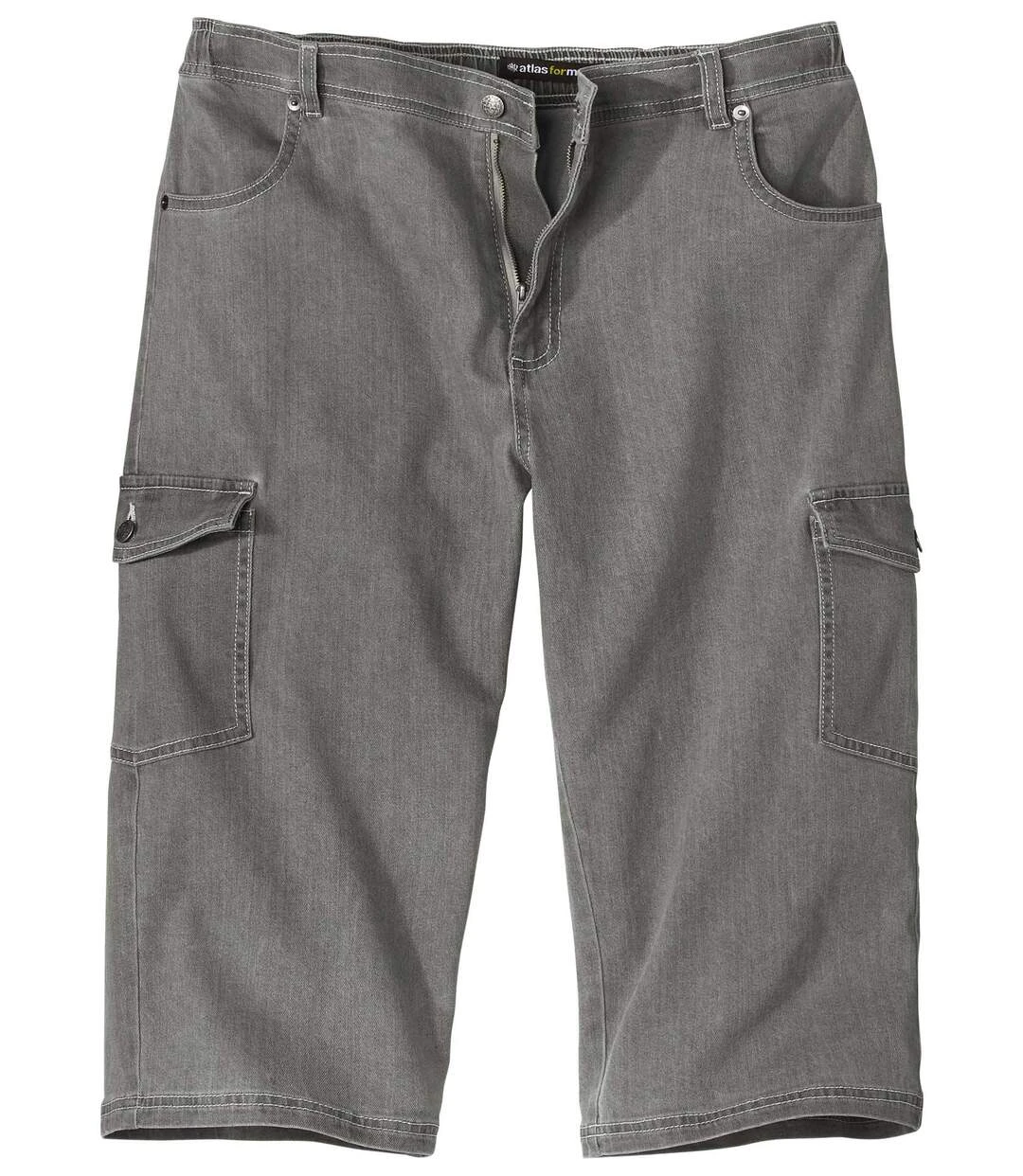 Men's Grey Stretch Denim Cropped Pants 4 Men's Grey Stretch Denim Cropped Pants - Image 2