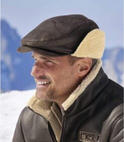 Men's Brown Sherpa-Lined Cap -Featured Men'S Clothing Stores bf4d4ac4dc9c07899d95c427125c2ccd
