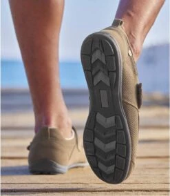 Men's Taupe Moccasins - Split Leather -Featured Men'S Clothing Stores bfdeee4ed72163c474af926480d9f850