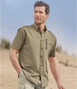 Men's Beige Sports Shirt