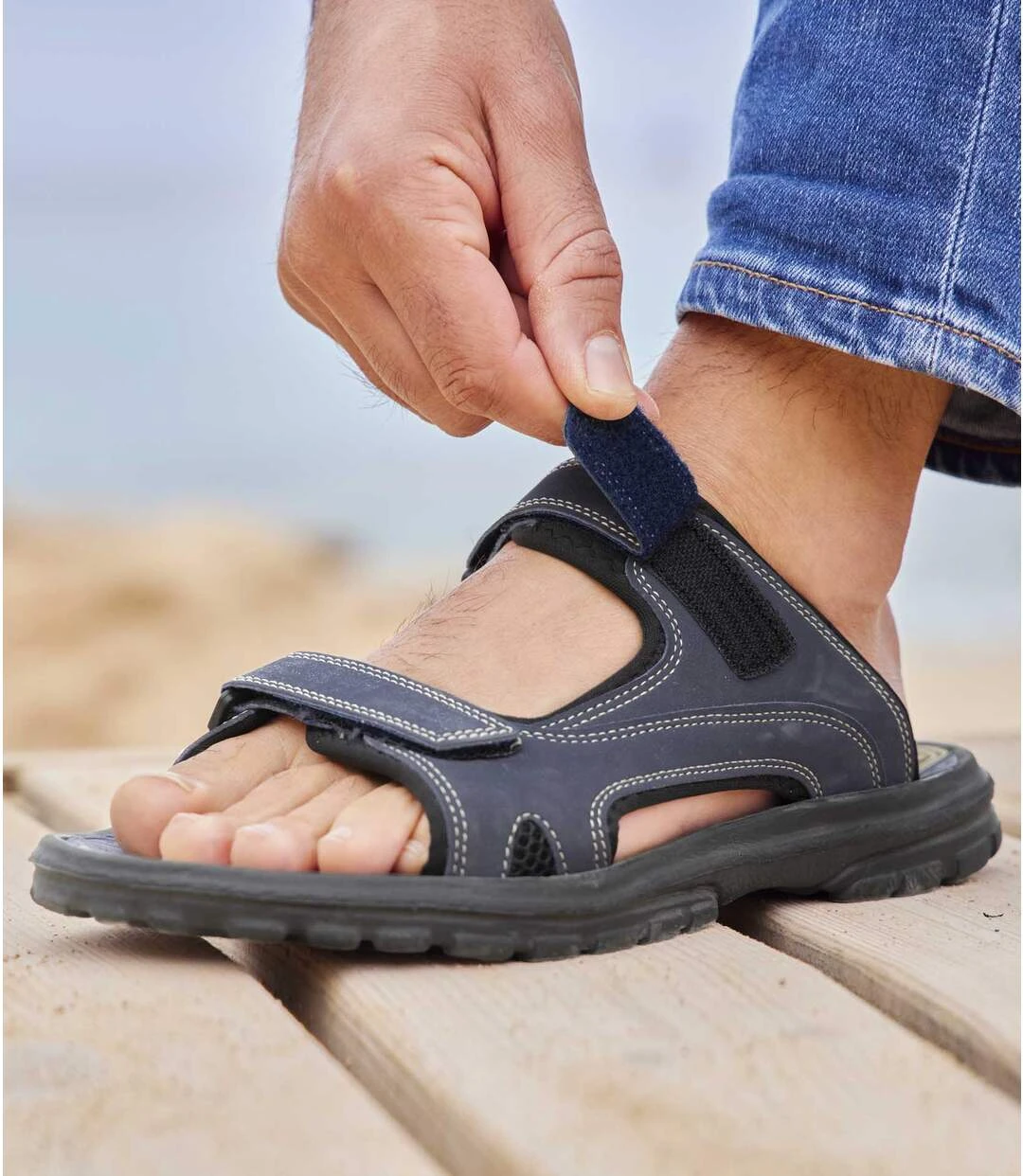 Men's Navy Summer Sandals 4 Men's Navy Summer Sandals - Image 3