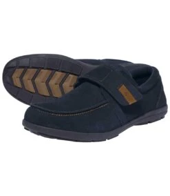 Men's Split Leather Moccasins - Navy