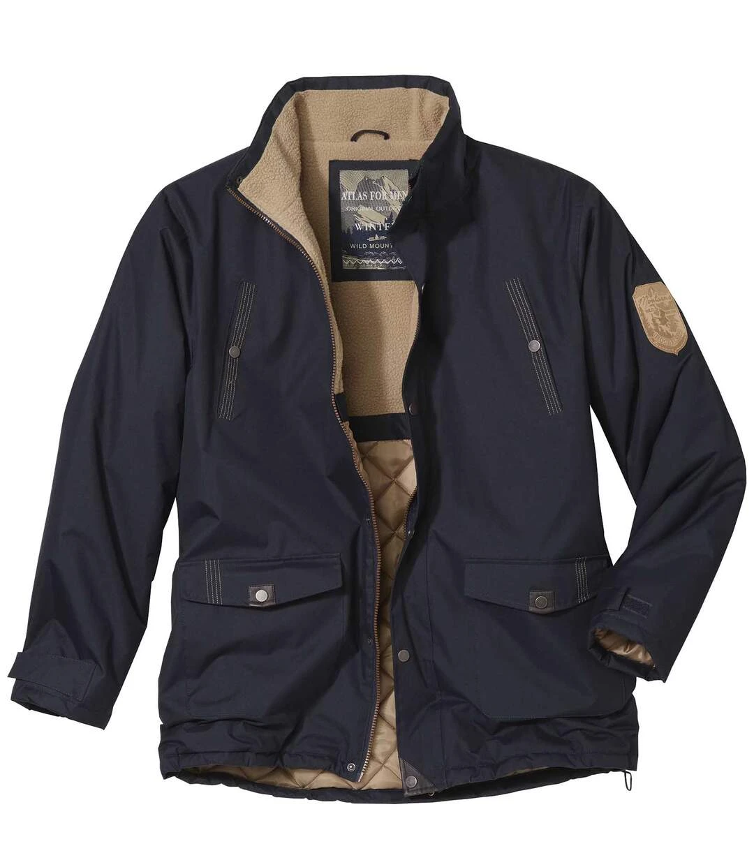 Men's Navy Blue Parka Coat 5 Men's Navy Blue Parka Coat - Image 3