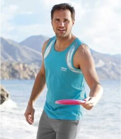 Pack Of 3 Men's Sporty Graphic Tank Tops - Black White Turquoise 12 Pack Of 3 Men's Sporty Graphic Tank Tops - Black White Turquoise -Featured Men'S Clothing Stores d62ca152e98fb7f802cf52c658a99172