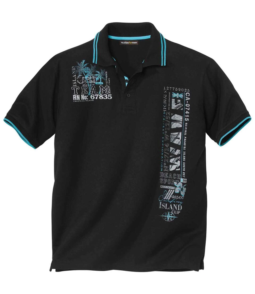 Men's Printed Polo Shirt - Black 4 Men's Printed Polo Shirt - Black - Image 2